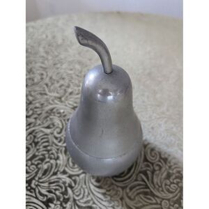 Pottery Barn Pear-shaped Pewter‎ Candle, Vintage 1980s